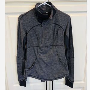 Lululemon women’s slim fit half zip high neck heathered running jacket size 6